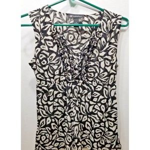 INC International Concepts Women Top Black Sleeveless Tank Blouse Size Small